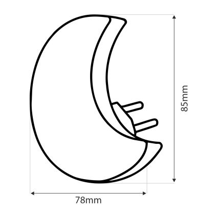 Iluminação noturna de criança LED com sensor de anoitecer LED/0,5W/230V lua