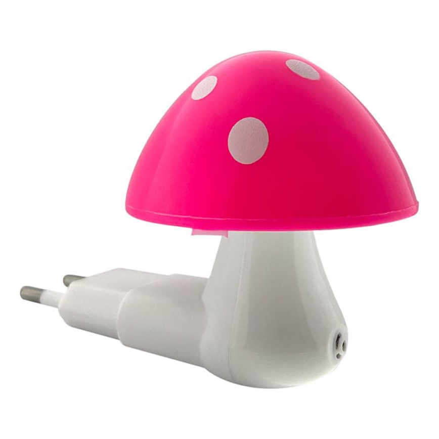 Iluminação noturna de criança LED com um sensor de anoitecer LED/0,5W/230V cogumelo