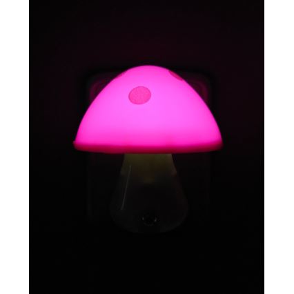 Iluminação noturna de criança LED com um sensor de anoitecer LED/0,5W/230V cogumelo