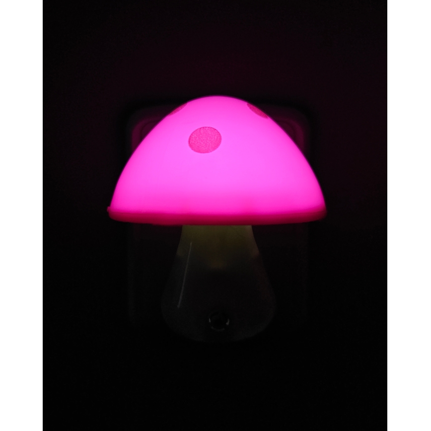 Iluminação noturna de criança LED com um sensor de anoitecer LED/0,5W/230V cogumelo