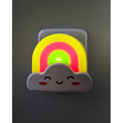 Iluminação noturna de criança LED LED/0,5W/230V arco-íris
