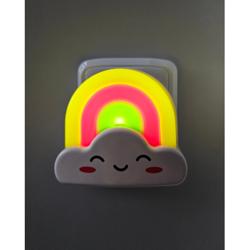 Iluminação noturna de criança LED LED/0,5W/230V arco-íris