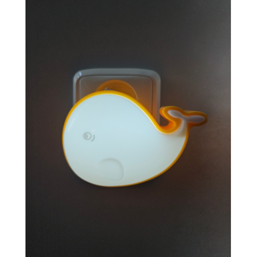 Iluminação noturna de criança LED LED/0,5W/230V baleia