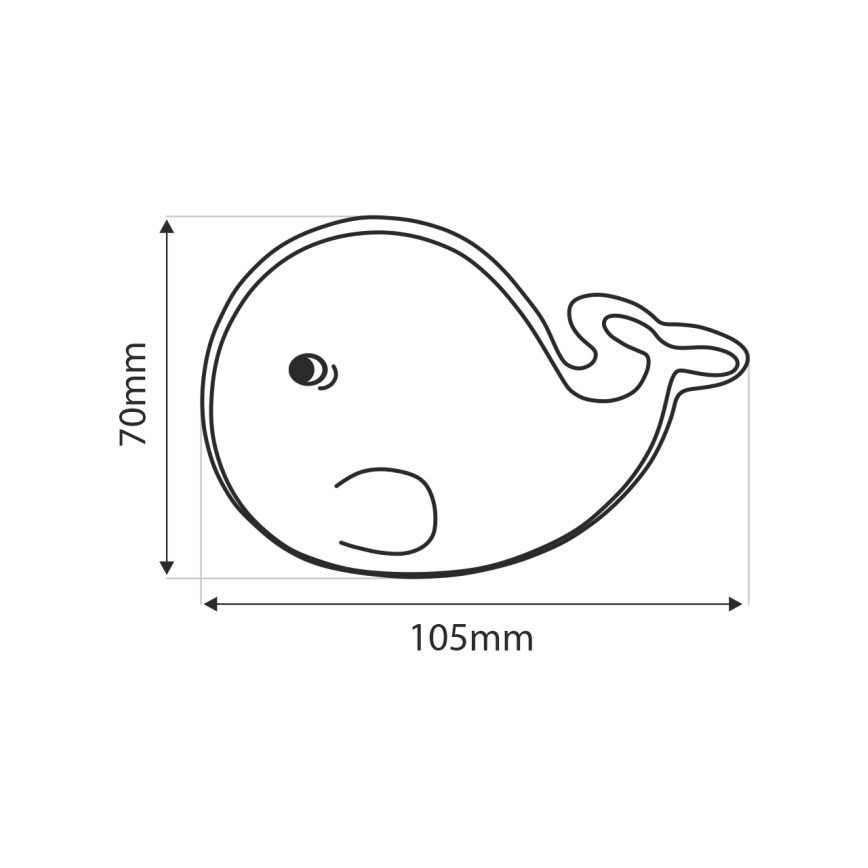 Iluminação noturna de criança LED LED/0,5W/230V baleia