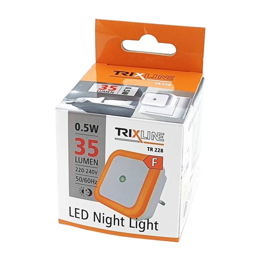 Iluminação noturna LED com sensor LED/0,5W/230V laranja