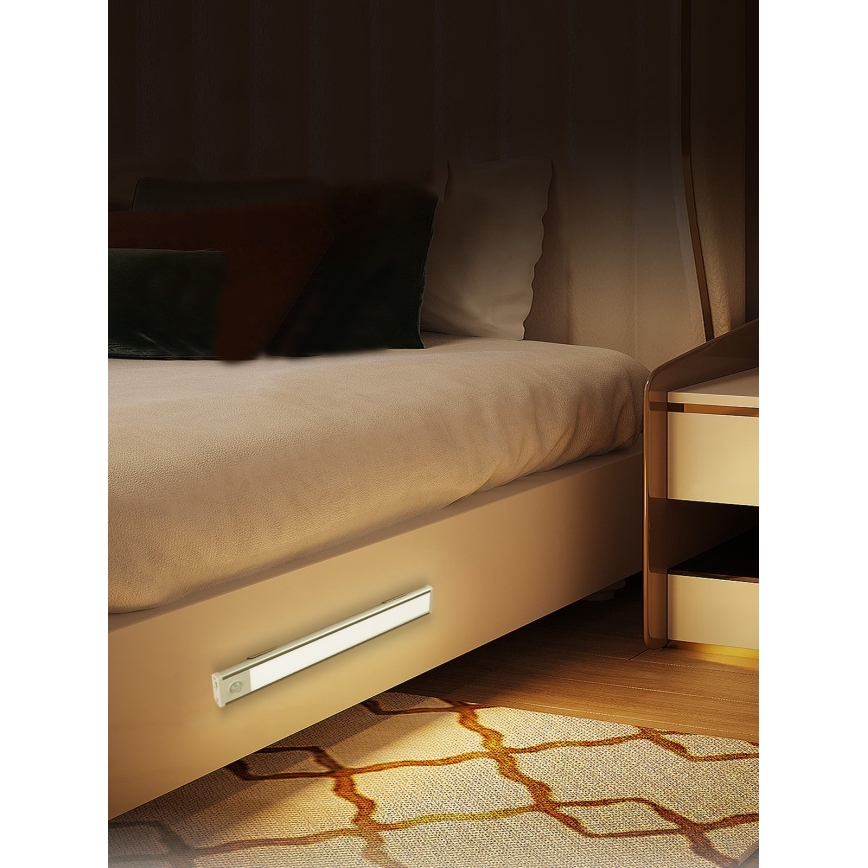 Iluminação para armário de cozinha LED CABINET-4 com sensor PIR LED/1,5W/230V 1100mAh 4000K