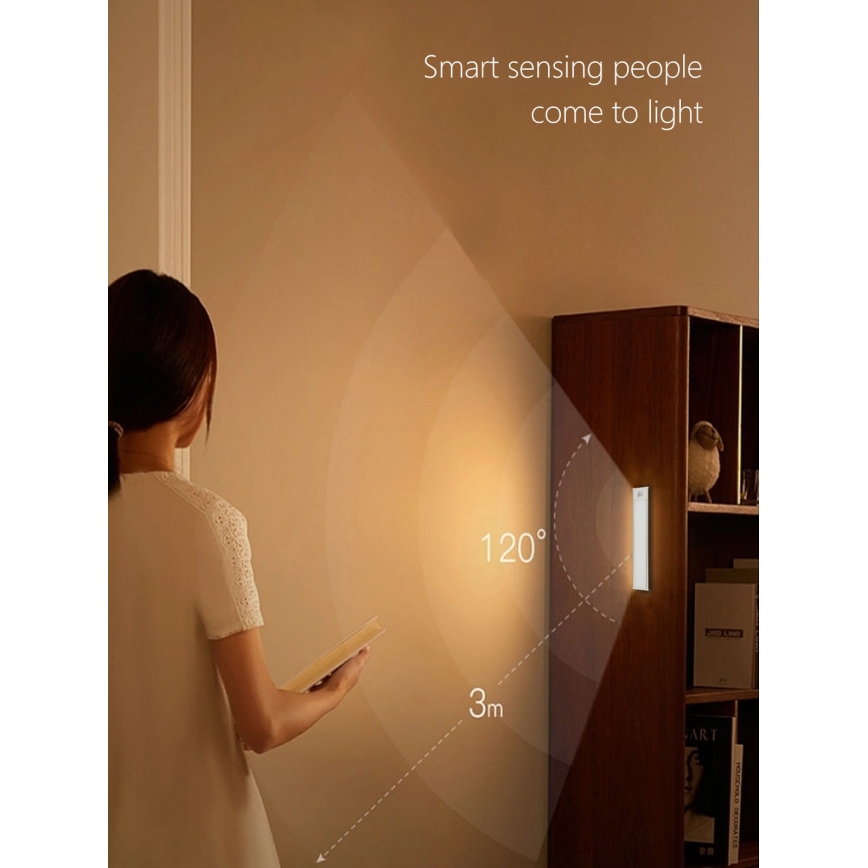 Iluminação para armário de cozinha LED CABINET-4 com sensor PIR LED/1,5W/230V 1100mAh 4000K