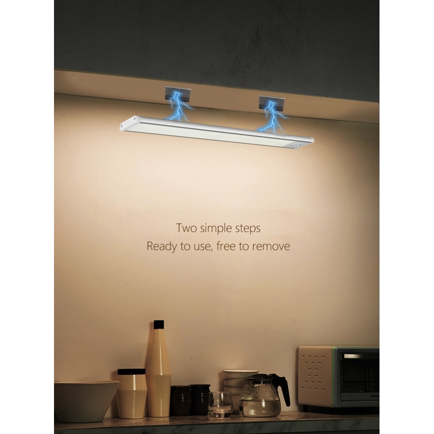 Iluminação para armário de cozinha LED CABINET-4 com sensor PIR LED/1,5W/230V 1100mAh 4000K