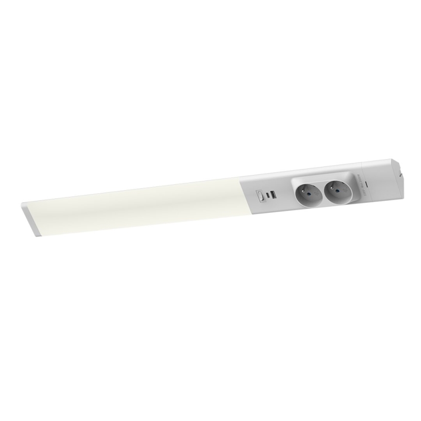 Iluminação para armário de cozinha LED com gavetas e USB portas LED/18W/230V 4000K prateado