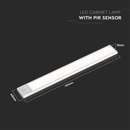 Iluminação para armário de cozinha LED com sensor LED/2W/5V 3000K