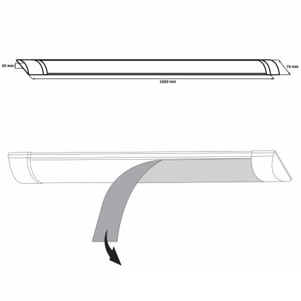 Iluminação para armário de cozinha LED LED/36W/230V 4000K 120 cm branco
