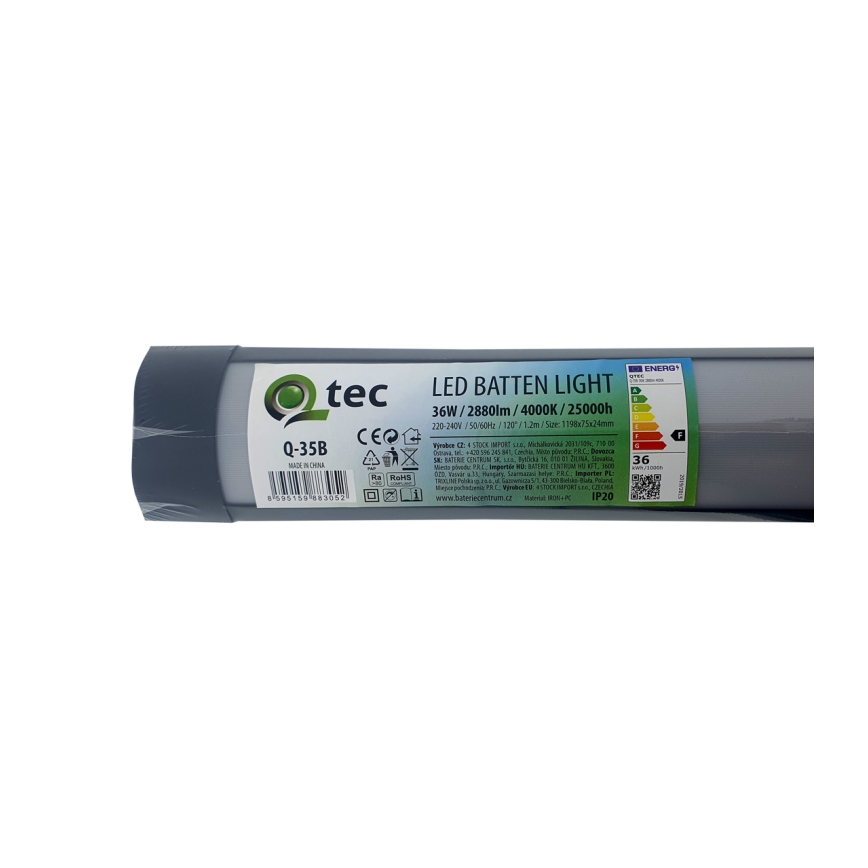 Iluminação para armário de cozinha LED QTEC LED/36W/230V 120 cm preto