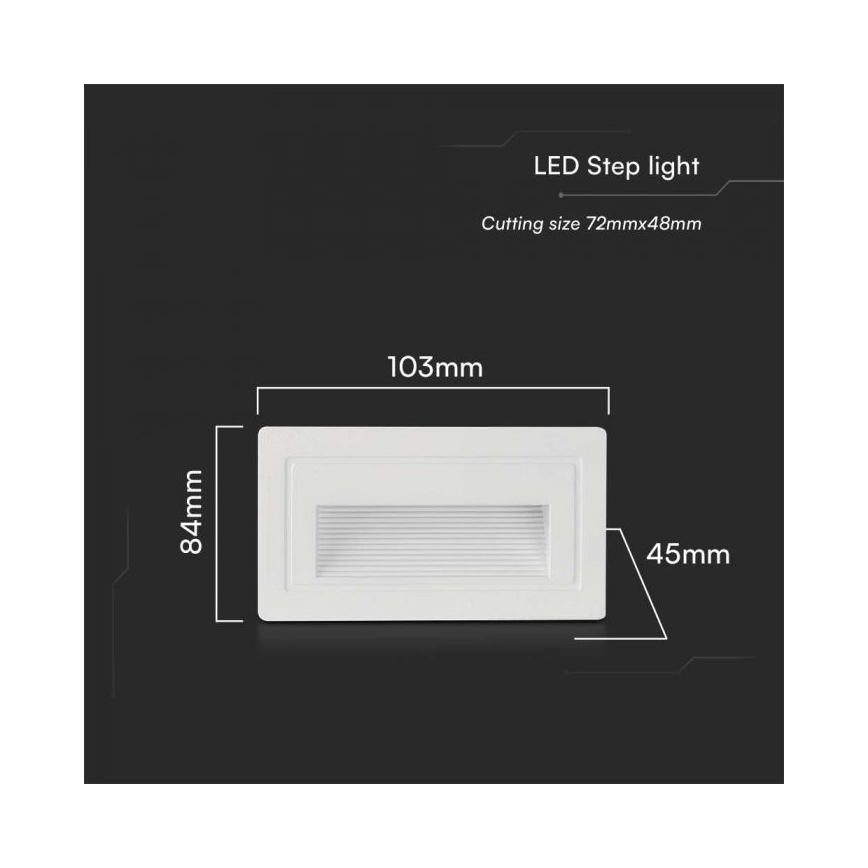 Iluminação para escadas exteriores LED LED/3W/230V 3000K IP65 branco