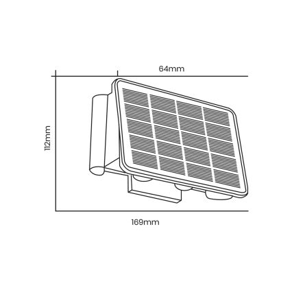 Iluminação solar de parede LED ALF LED/4W/3,2V 6000K IP54 preto