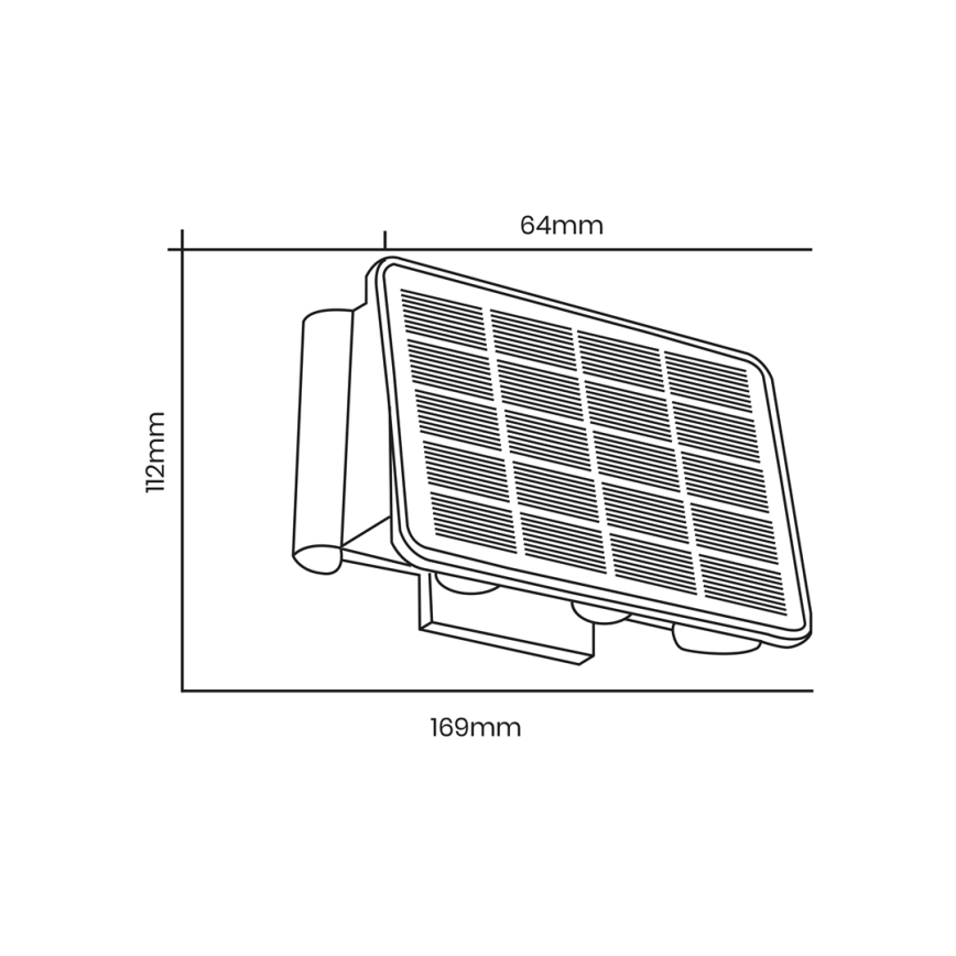 Iluminação solar de parede LED ALF LED/4W/3,2V 6000K IP54 preto