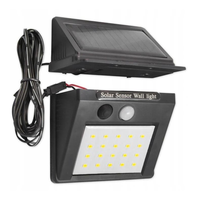 Iluminação solar de parede LED com sensor e painel exterior LED/0,55W/3,7V 1200 mAh IP65