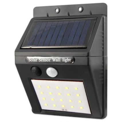 Iluminação solar de parede LED com sensor e painel exterior LED/0,55W/3,7V 1200 mAh IP65