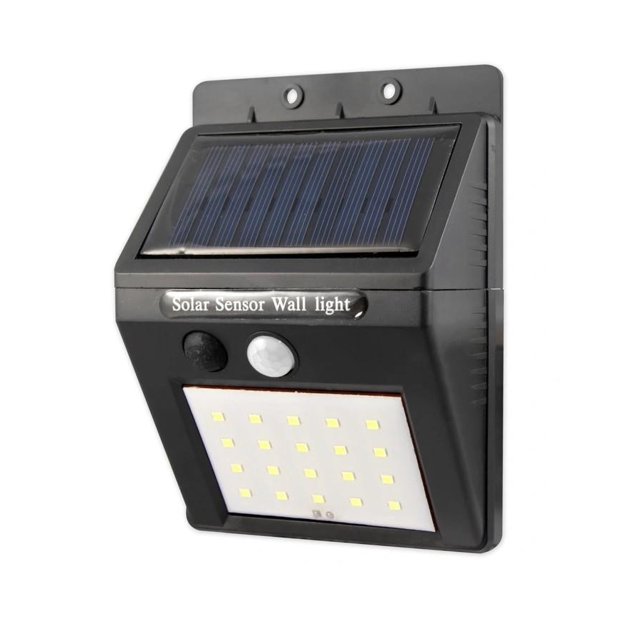 Iluminação solar de parede LED com sensor e painel exterior LED/0,55W/3,7V 1200 mAh IP65