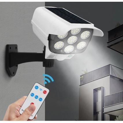 LED Solar maketa bezpečnostní kamery com sensor KAMERA LED/1W/3,7V IP44 + controlo remoto
