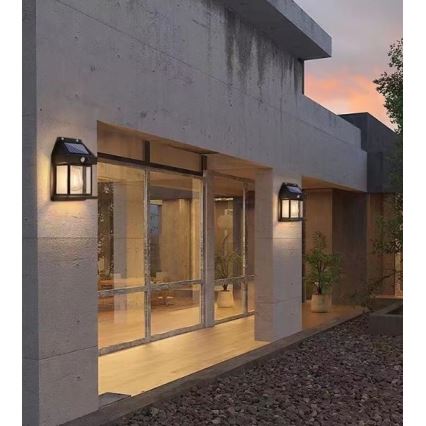 Iluminação solar de parede LED com sensor LANTER LED/1W/3,7V IP44 preto