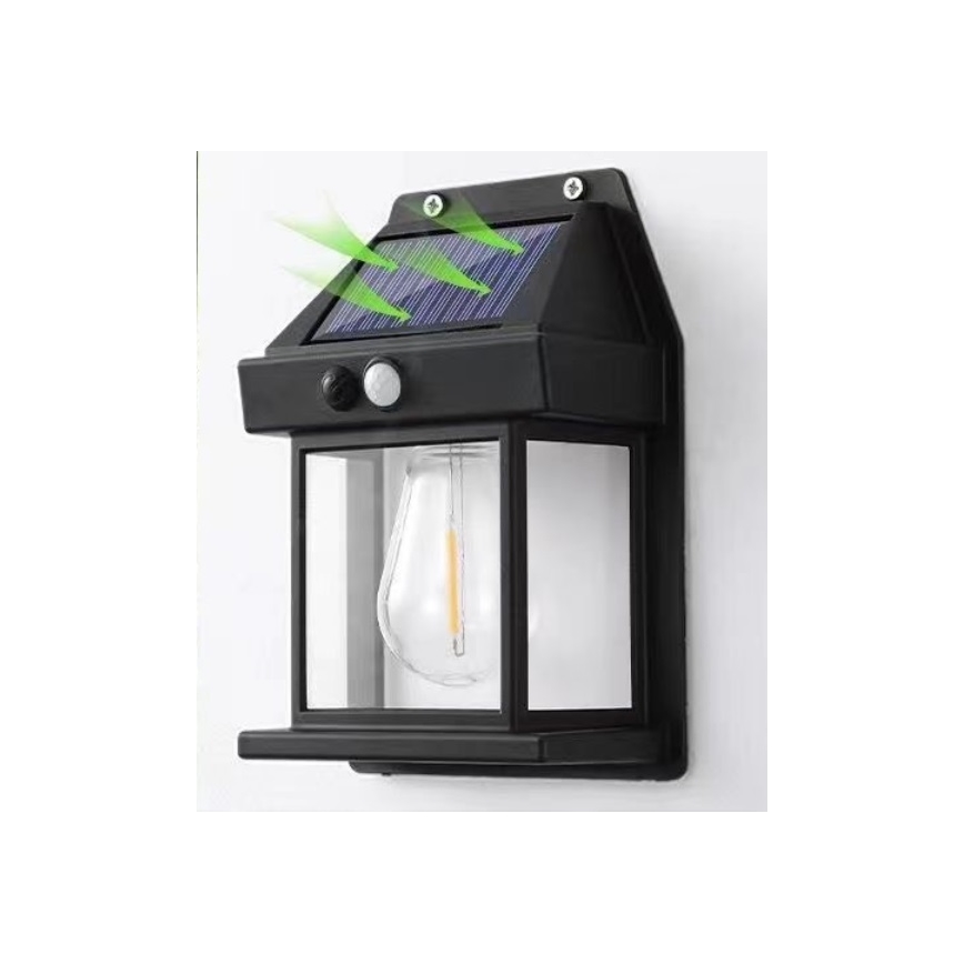 Iluminação solar de parede LED com sensor LANTER LED/1W/3,7V IP44 preto