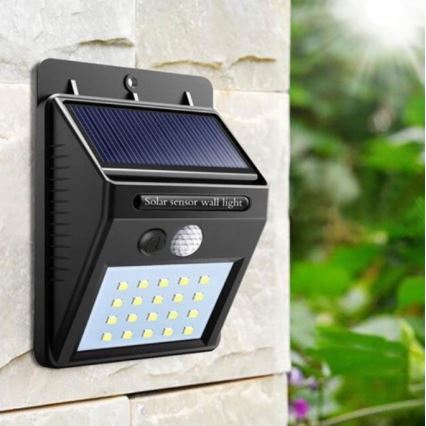 Iluminação solar de parede LED com sensor LED/0,55W/3,7V 1200 mAh IP65