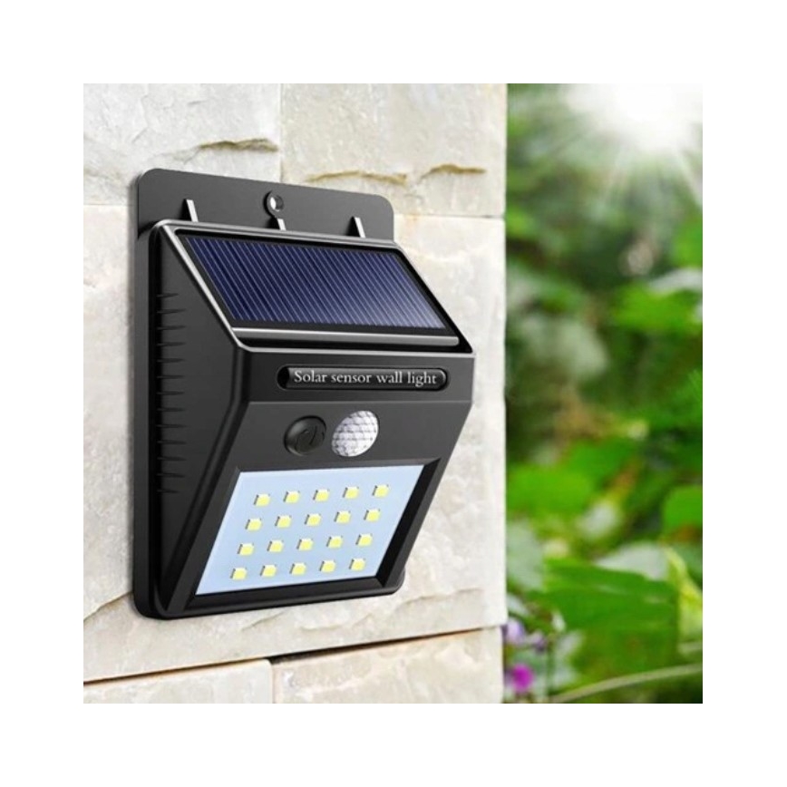 Iluminação solar de parede LED com sensor LED/0,55W/3,7V 1200 mAh IP65