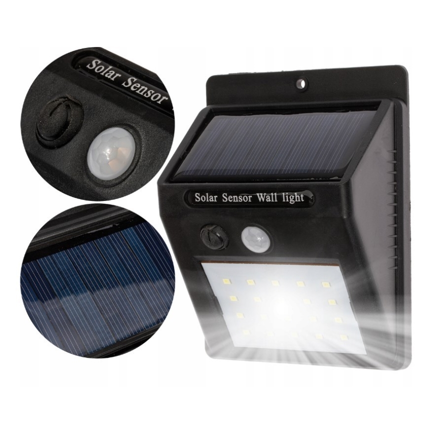 Iluminação solar de parede LED com sensor LED/0,55W/3,7V 1200 mAh IP65