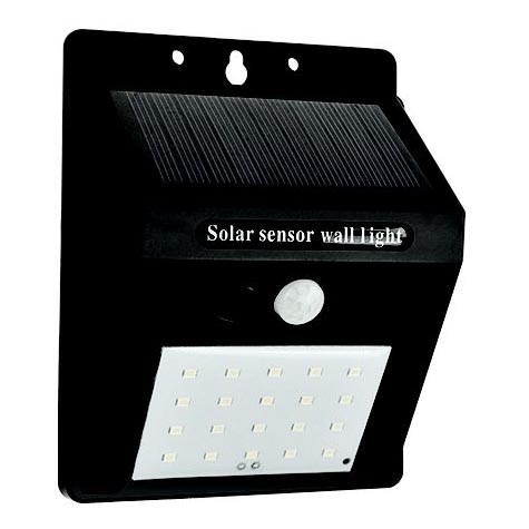 Iluminação solar de parede LED com sensor LED/0,55W/3,7V 6500K IP65