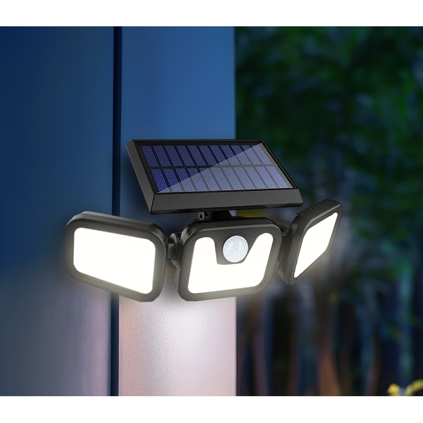 Iluminação solar de parede LED com sensor LED/1,5W/3,7V 6000K IP44