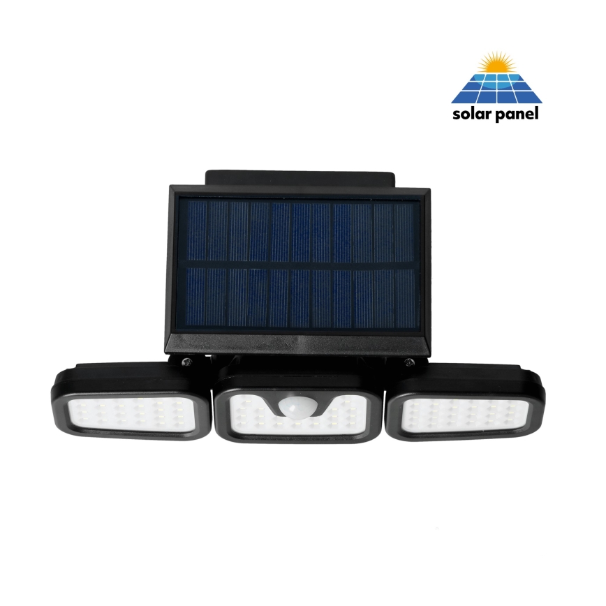 Iluminação solar de parede LED com sensor LED/1,5W/3,7V 6000K IP44