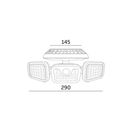 Iluminação solar de parede LED com sensor LED/1,5W/3,7V 6000K IP44