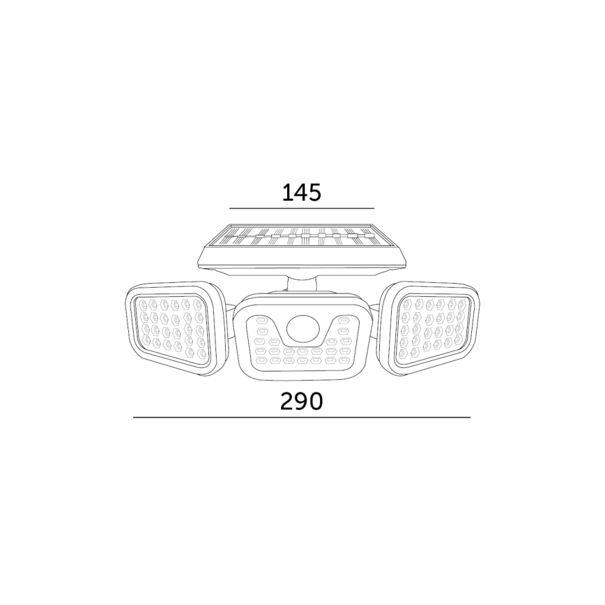 Iluminação solar de parede LED com sensor LED/1,5W/3,7V 6000K IP44