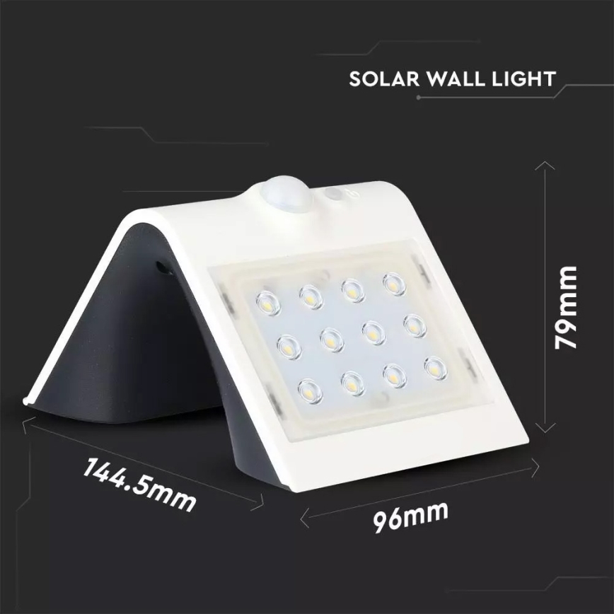 Iluminação solar de parede LED com sensor LED/1.5W/3,7V IP65 1200 mAh