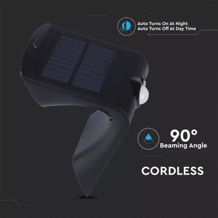 Iluminação solar de parede LED com sensor LED/1.5W/3,7V IP65 1200 mAh