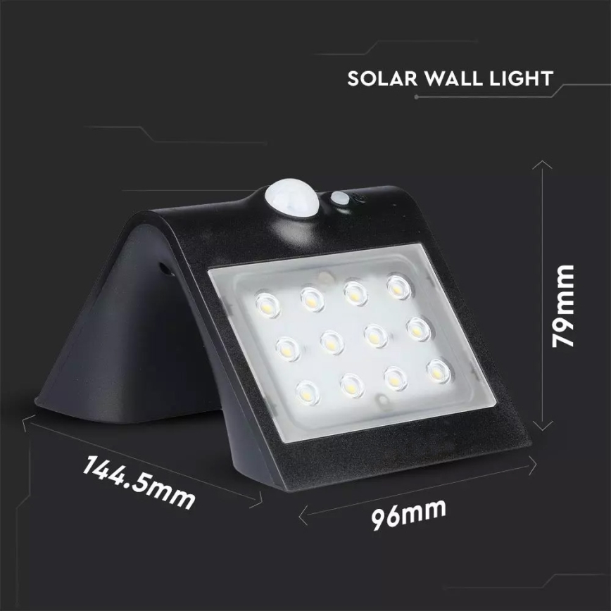 Iluminação solar de parede LED com sensor LED/1.5W/3,7V IP65 1200 mAh