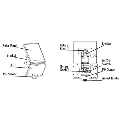 Iluminação solar de parede LED com sensor LED/12W/3,7V 4000 mAh IP54