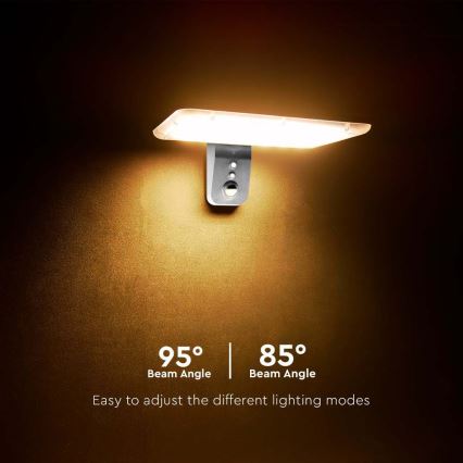 Iluminação solar de parede LED com sensor LED/15W/3,2V 4000K/6000K IP65 branco