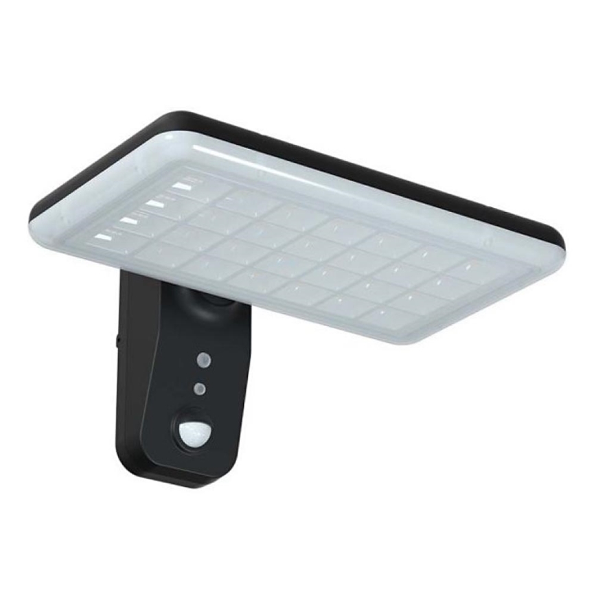 Iluminação solar de parede LED com sensor LED/15W/3,2V 4000K/6000K IP65 preto