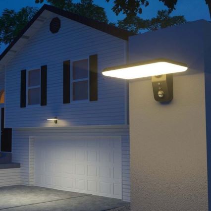 Iluminação solar de parede LED com sensor LED/15W/3,2V 4000K/6000K IP65 preto