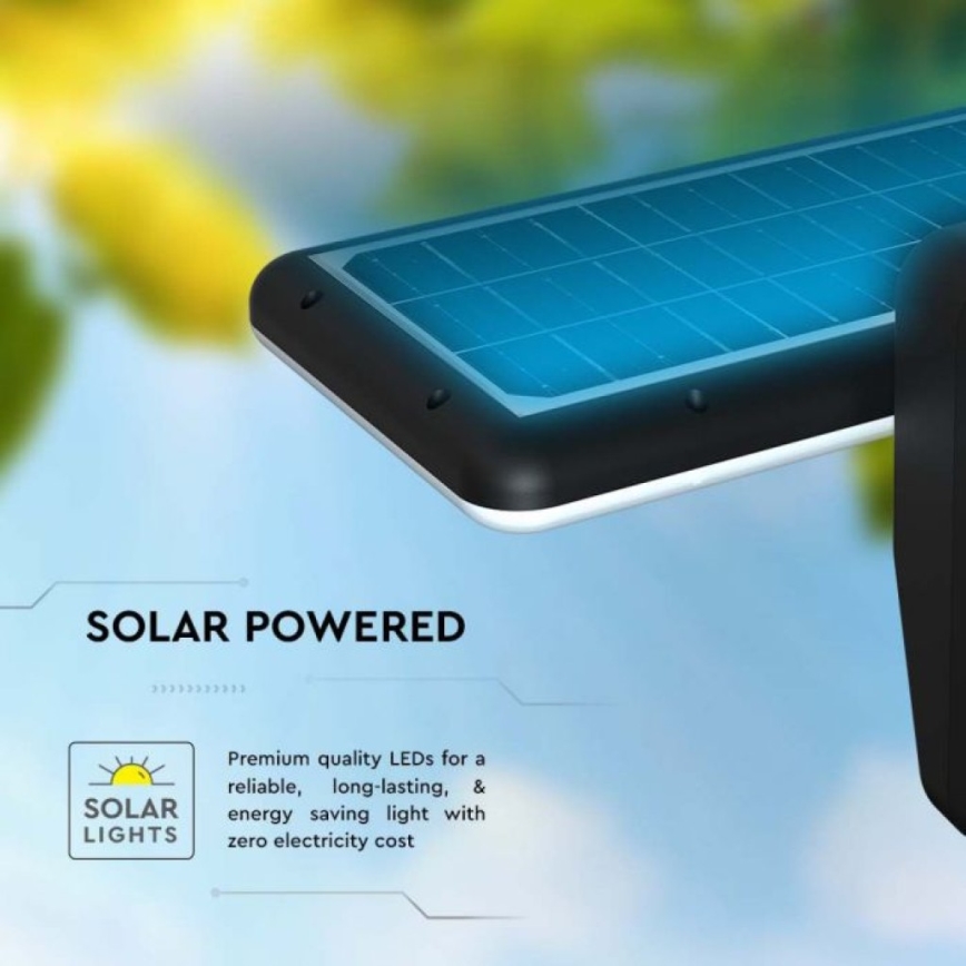 Iluminação solar de parede LED com sensor LED/15W/3,2V 4000K/6000K IP65 preto
