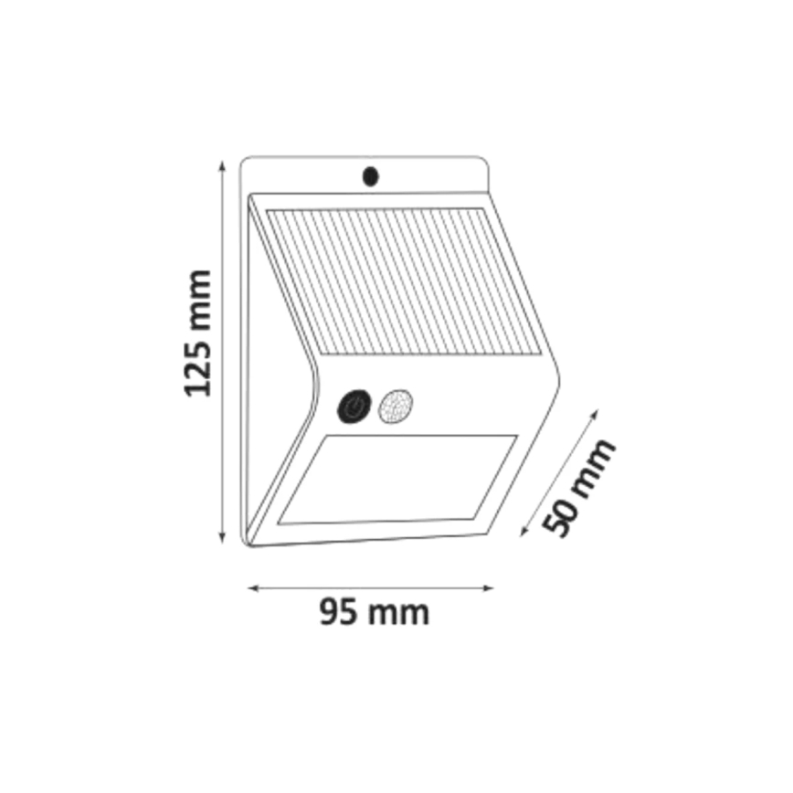 Iluminação solar de parede LED com sensor LED/2,2W IP44