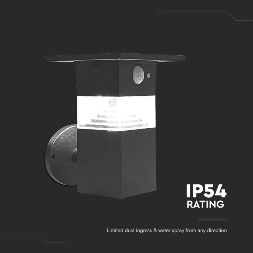 Iluminação solar de parede LED com sensor LED/2,5W/3,7V IP54 3000K 2200 mAh