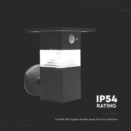 Iluminação solar de parede LED com sensor LED/2,5W/3,7V IP54 3000K