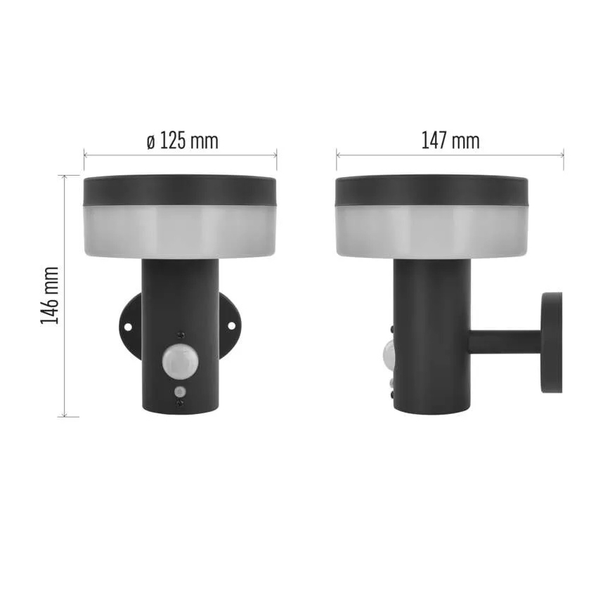 Iluminação solar de parede LED com sensor LED/2W/3,7V 1200 mAh IP44