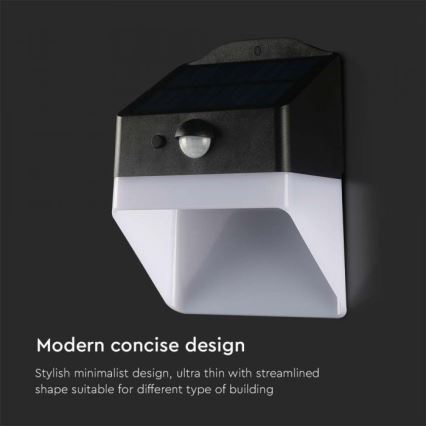 Iluminação solar de parede LED com sensor LED/2W/3,7V 4000K IP65
