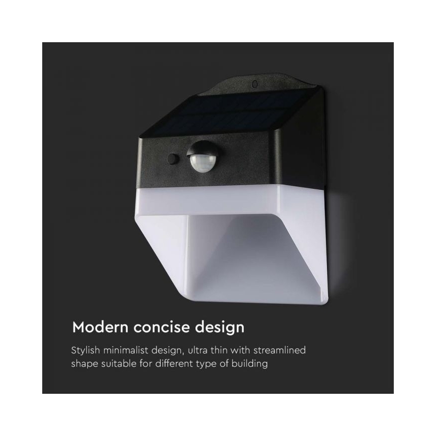 Iluminação solar de parede LED com sensor LED/2W/3,7V 4000K IP65
