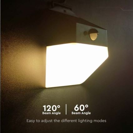 Iluminação solar de parede LED com sensor LED/2W/3,7V 4000K IP65