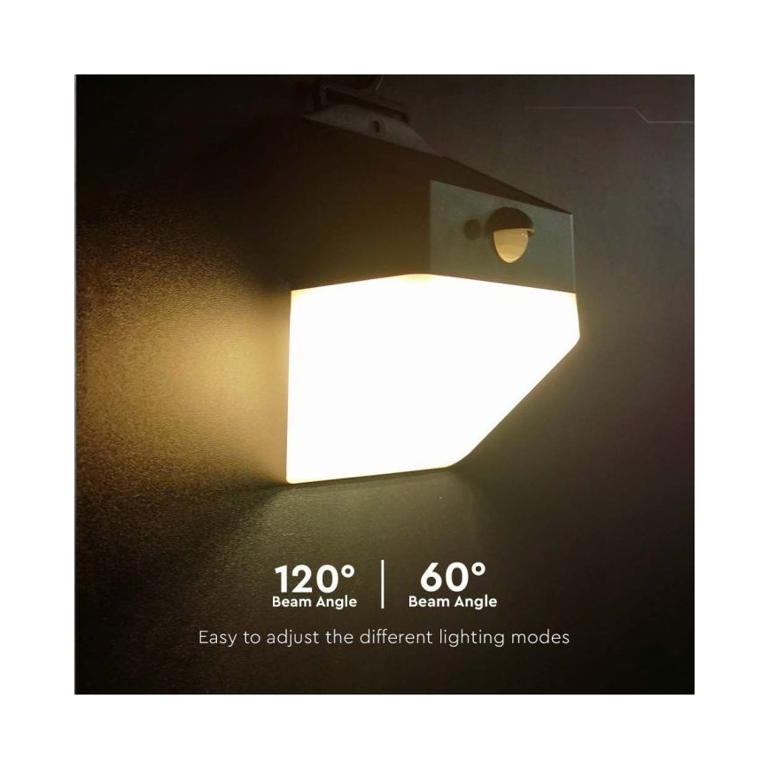 Iluminação solar de parede LED com sensor LED/2W/3,7V 4000K IP65