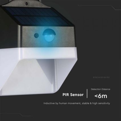 Iluminação solar de parede LED com sensor LED/2W/3,7V 4000K IP65
